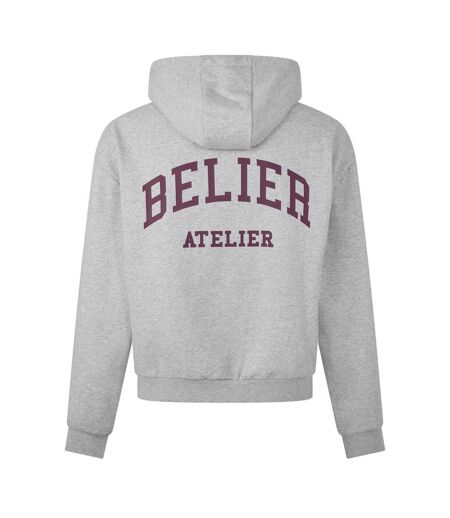 Mens Campus Logo Hoodie Grey Marl Belier