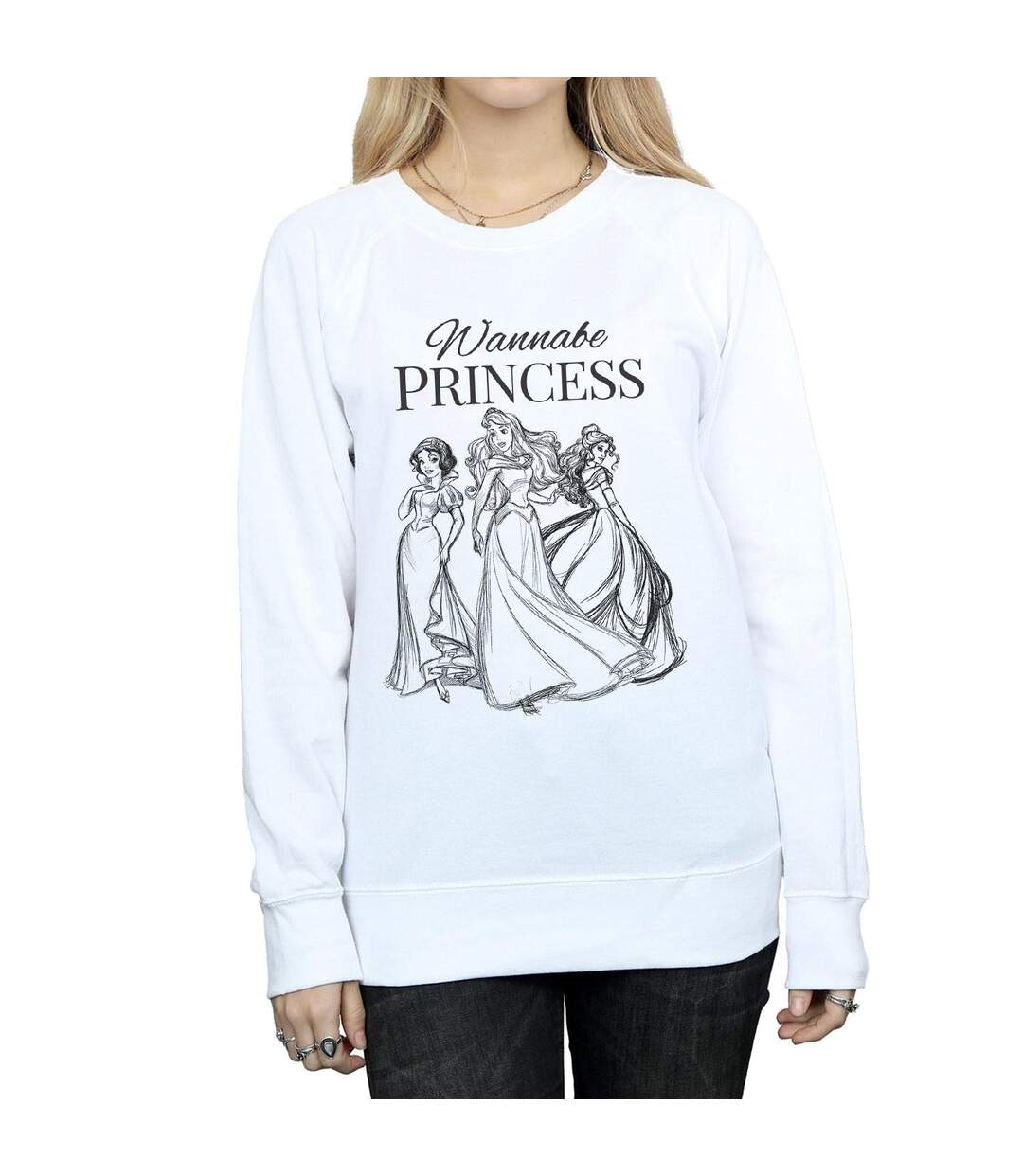 Disney Princess - Sweat WANNABE PRINCESS - Femme (Blanc) - UTBI32771-3