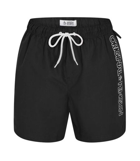 Mens Logo Swim Shorts True Black Original Penguin