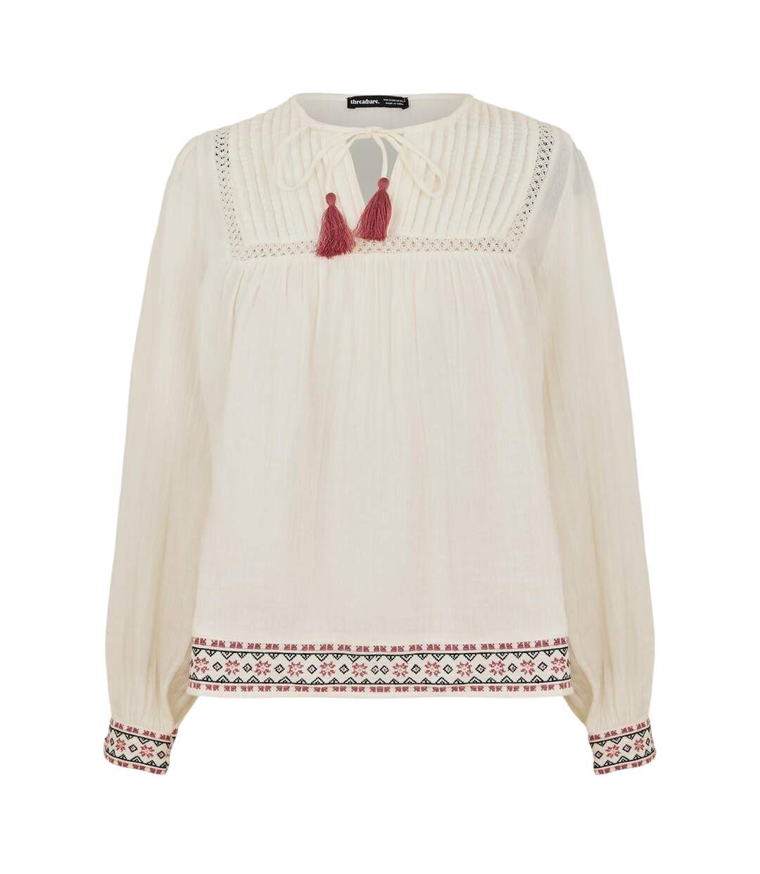 Blouse Manches Longues Reema Femme Crème Threadbare-1