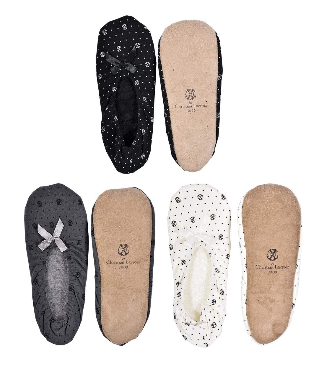 Pantoufles Femme CHRISTIAN LACROIX Confort Premium Pack de 3 Ballerines 1286-1