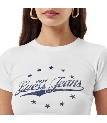 T-shirt Motif/style Logo Femme Blanc Pur Guess