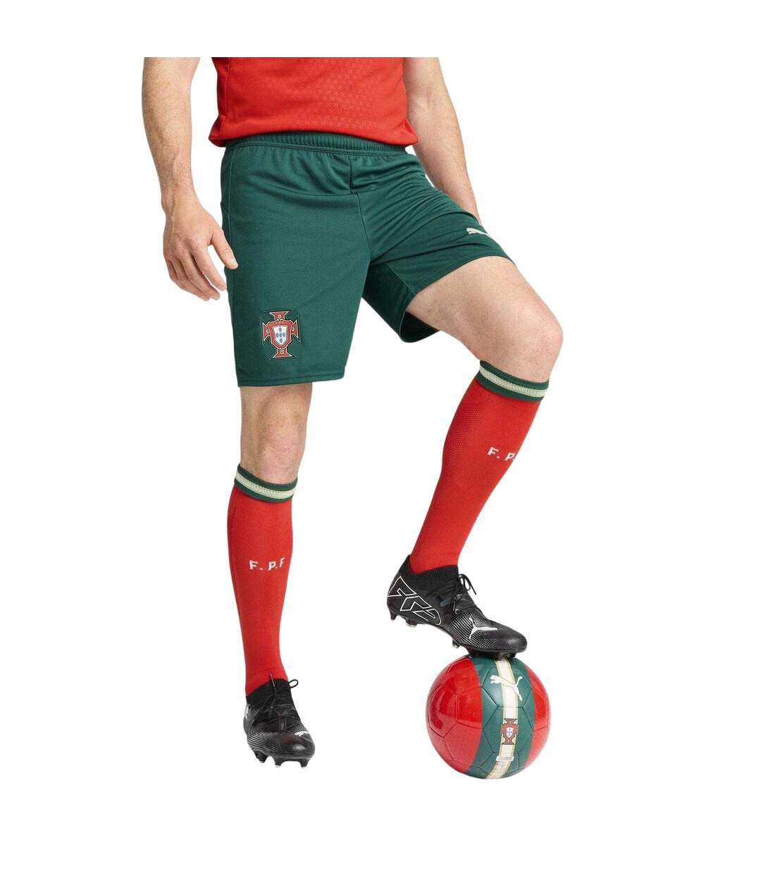 Unisex Adult 2025 Portugal Home Shorts Green Puma-3