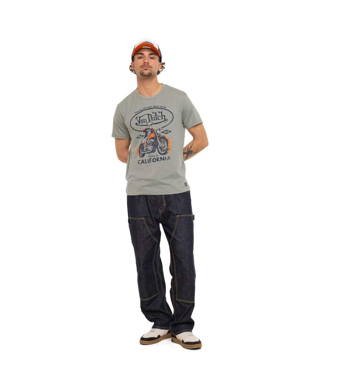T-shirt homme col rond  Regular fit en Jersey effet chiné Fear Vondutch-3