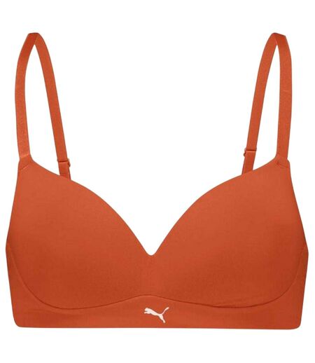Womens/ladies Lined Soft Bralette Flame Orange Puma