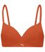 Womens/ladies Lined Soft Bralette Flame Orange Puma-1