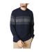 Maine Mens Premium Multi Stripe Crew Neck Sweater (Navy) - UTDH6716