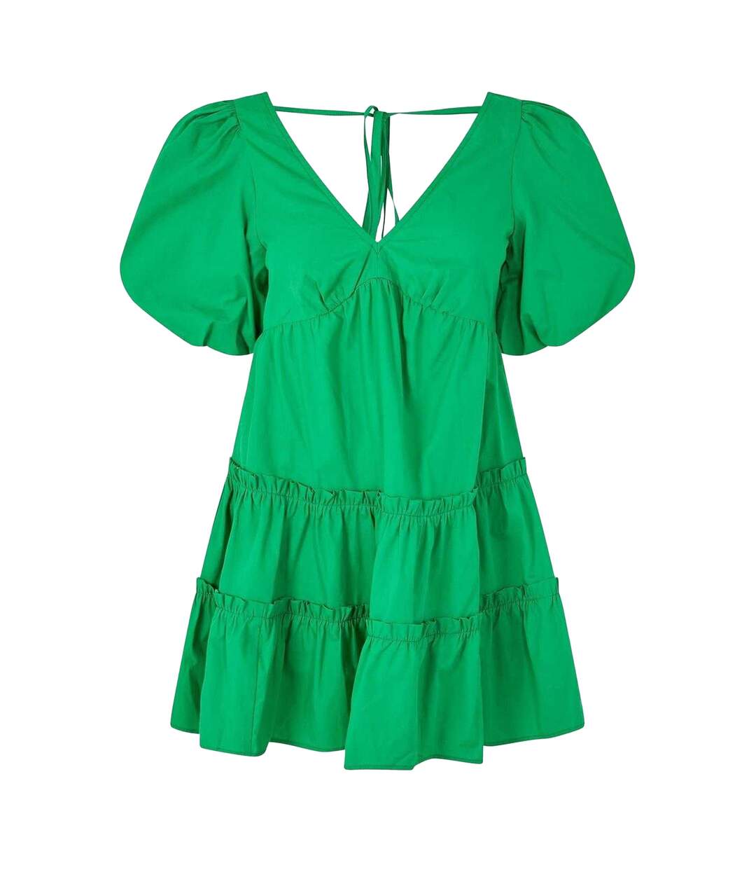 Womens/ladies Lennie Puff Sleeve Mini Dress Green Nobody's Child-1