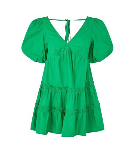 Womens/ladies Lennie Puff Sleeve Mini Dress Green Nobody's Child