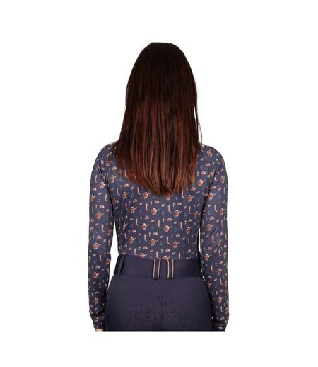 Womens/ladies Elevate Country Base Layer Top Navy Fossil Hy