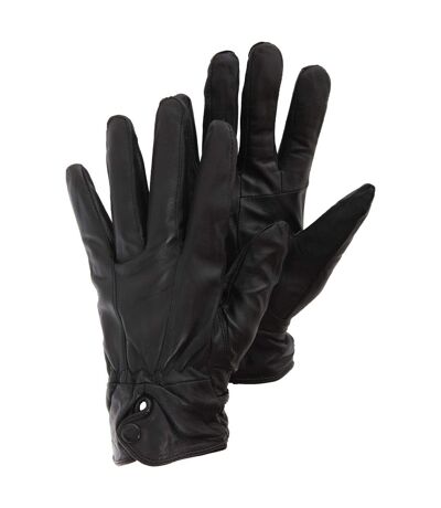 Ladies/Womens Plain Genuine Leather Gloves (Black) - UTGL565