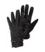 Ladies/Womens Plain Genuine Leather Gloves (Black)