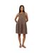 Womens/ladies Tiered V Neck Sleeveless Mini Dress Taupe Black Brave Soul-4