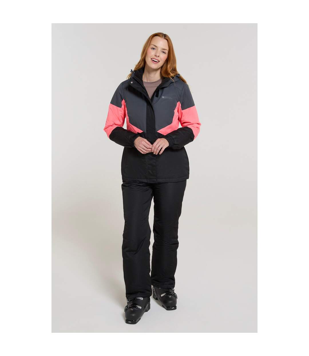 Womens/ladies ski jacket & trousers set bright pink Mountain Warehouse-1