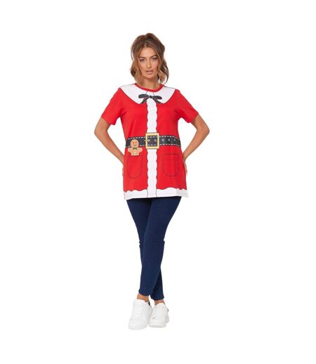 T-shirt Motif/style Mère Noël Femme Rouge Be You