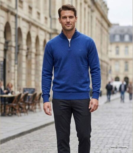 Pull camionneur Homme CHALLENGER PUL2005D Col Montant Zippé – Chaleur Durable et Style Élégant