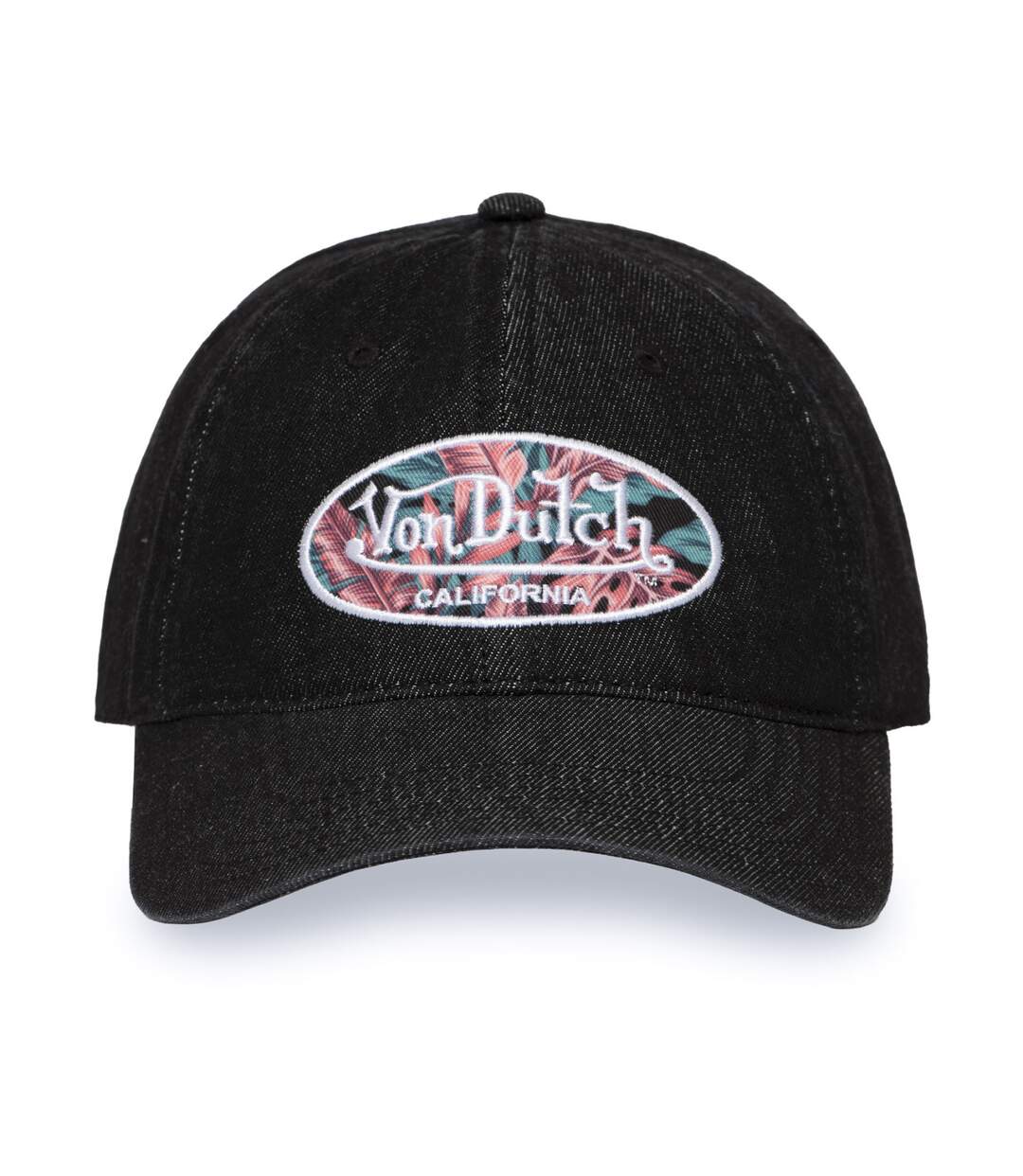 Casquette Dad Cap en coton avec écusson imprimé Denim Black Vondutch-2
