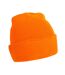 Unisex Adult Patch Beanie Orange Beechfield-2
