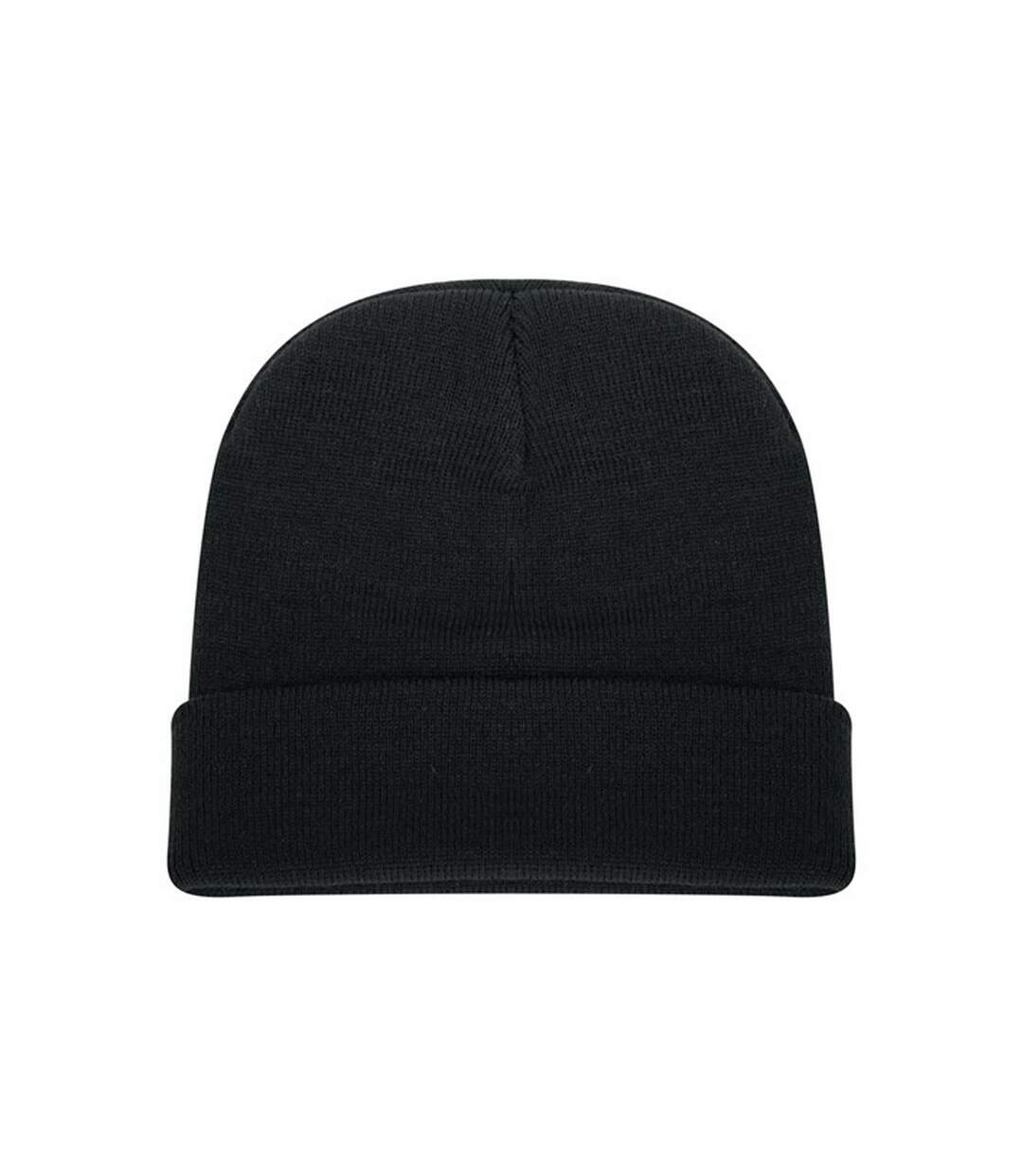 Bonnet tricoté avec revers mixte noir Absolute Apparel-3