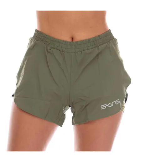 Short De Course Series-3 Superpose Femme Vert Kaki Skins