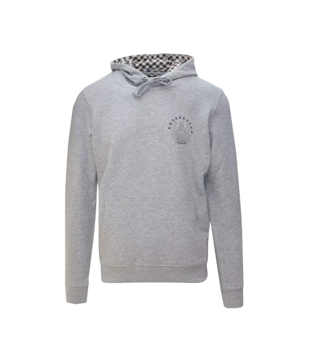 Sweat À Capuche Motif/style Emblème Homme Gris Aquascutum-1