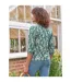Womens/ladies Jersey Shirred Cuff 3/4 Sleeve Top Multicoloured WoolOvers-2