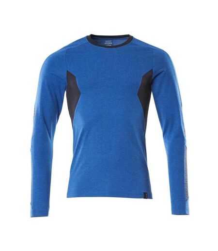 Mens Accelerate Long-sleeved T-shirt Azure Blue Dark Navy Mascot