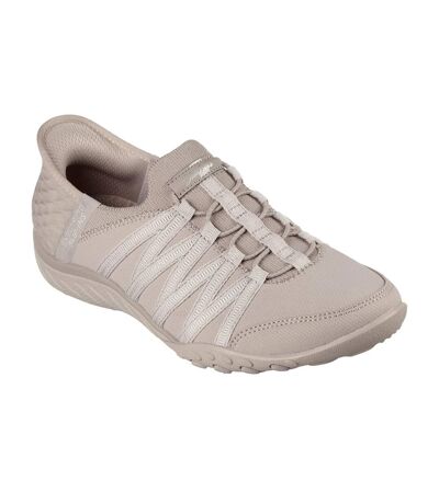Womens/ladies Roll With Me Trainers Taupe Skechers