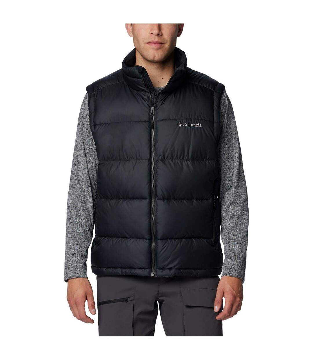 Mens Pike Lake Sleeveless Gilet Black Columbia-2