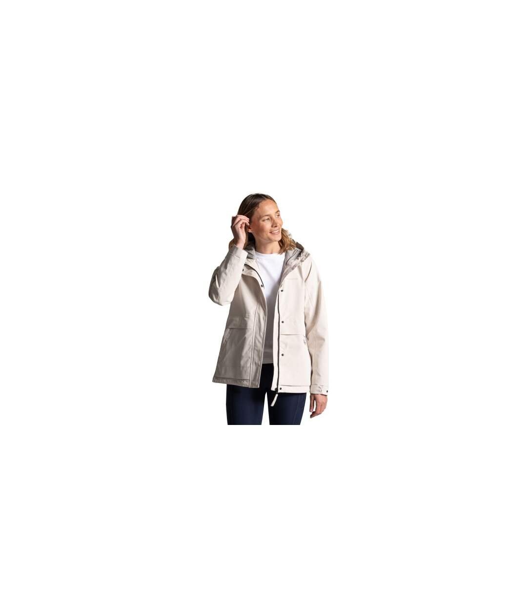 Womens/ladies Maryam Waterproof Jacket Oyster Craghoppers-1