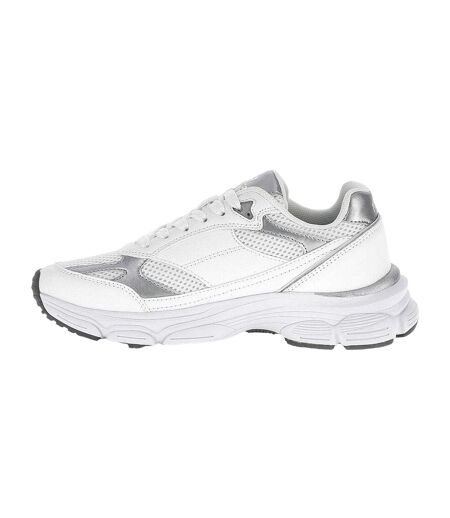 Baskets Motif/style Détail Métallique Boston Femme Blanc Argenté Lotto