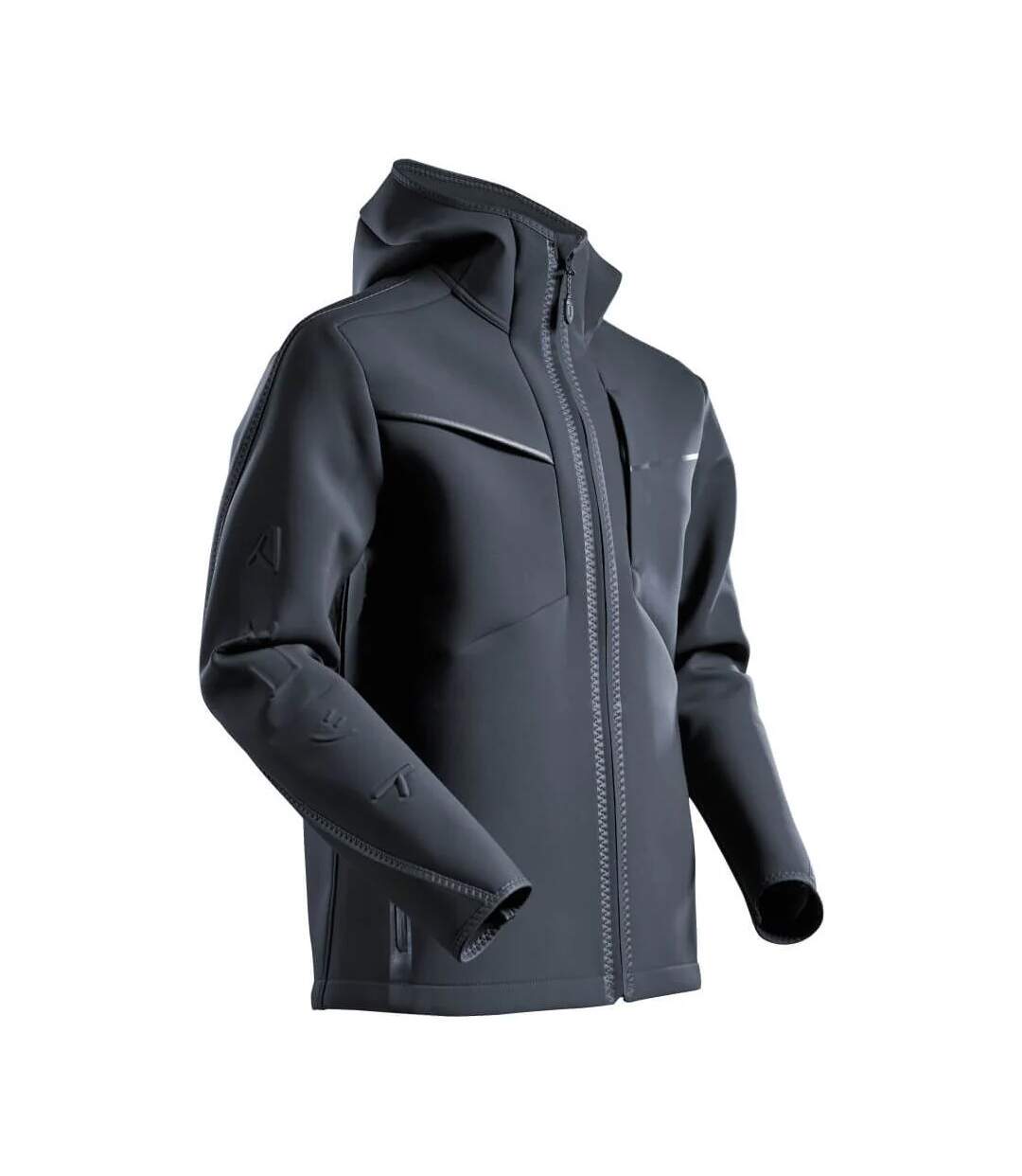 Mens Customised Stretch Hooded Soft Shell Jacket Dark Navy Mascot-2