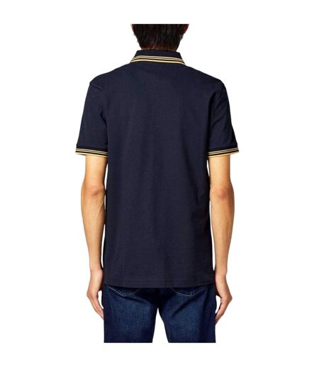 Polo Motif/style Rayures Contrastées Paul Homme Bleu Marine Jaune Or Boss