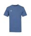 T-shirt homme uni col rond regular en coton avec logo brodé 618290 Umbro-1