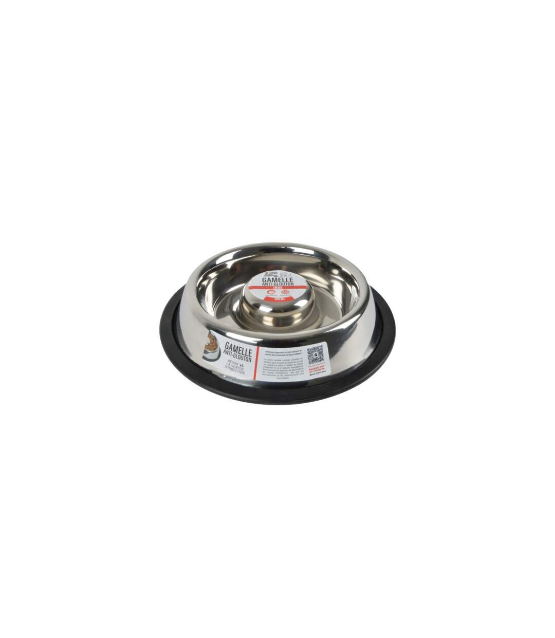 Gamelle Anti-Glouton Chien & Chat Inox 25cm Argent-2