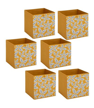 Lot de 6 boites de rangement FOLIA - L. 31 x l.31 x H. 31 cm - Jaune