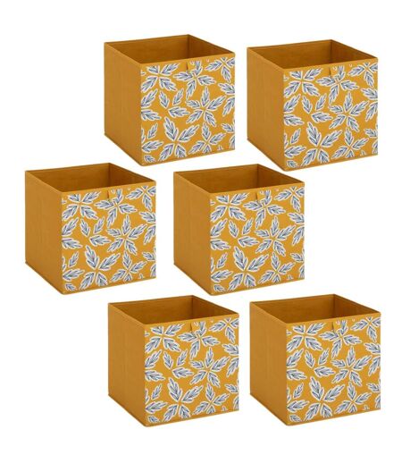 Lot de 6 boites de rangement FOLIA - L. 31 x l.31 x H. 31 cm - Jaune