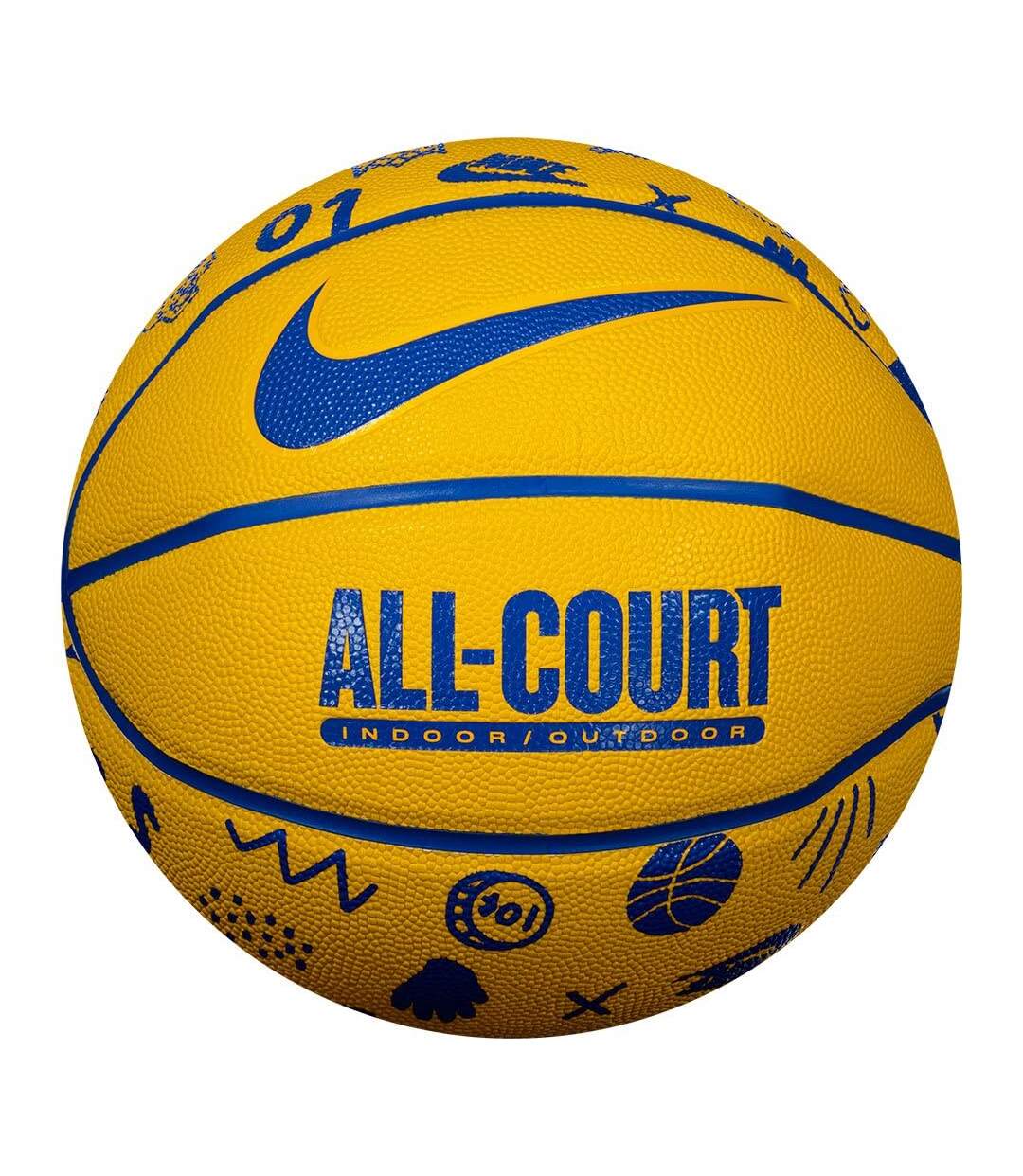 Ballon De Basket Everyday All Court Taille 7 Bleu Jaune Nike-1