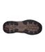 Mens Leather Round Toe Flat Walking Shoes Dark Brown Skechers-4