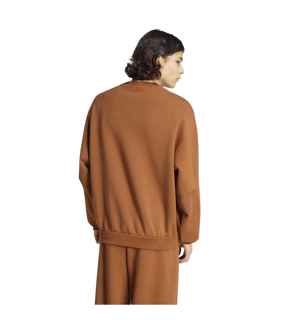 Mens Crew Neck Oversized Sweatshirt Dusky Brown Adidas-3