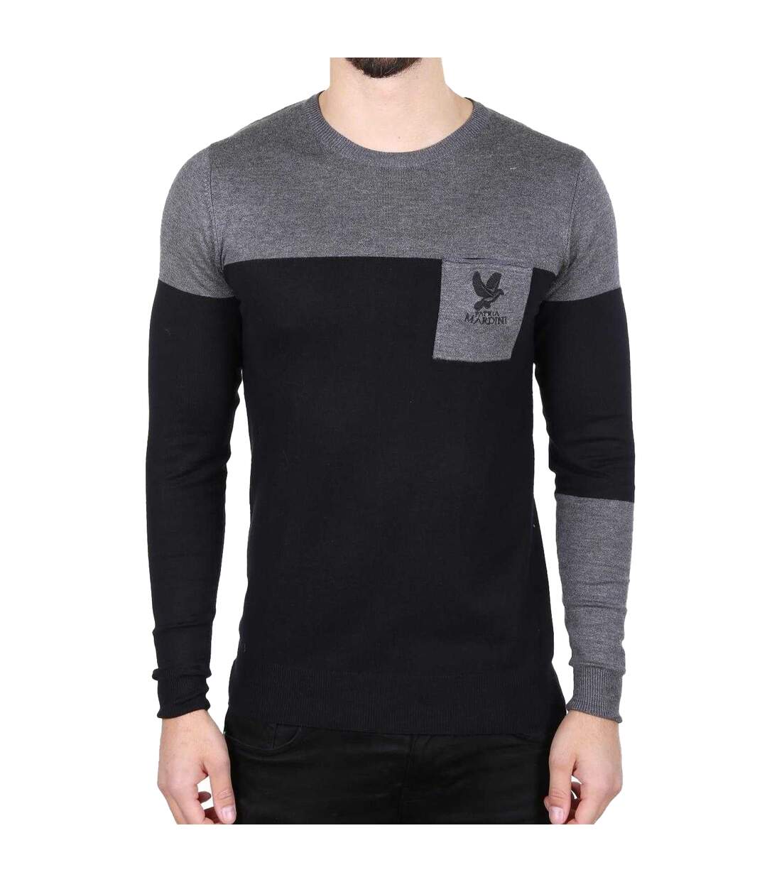 Cardigan Homme Noir Gris Foncé Patria Mardini-1