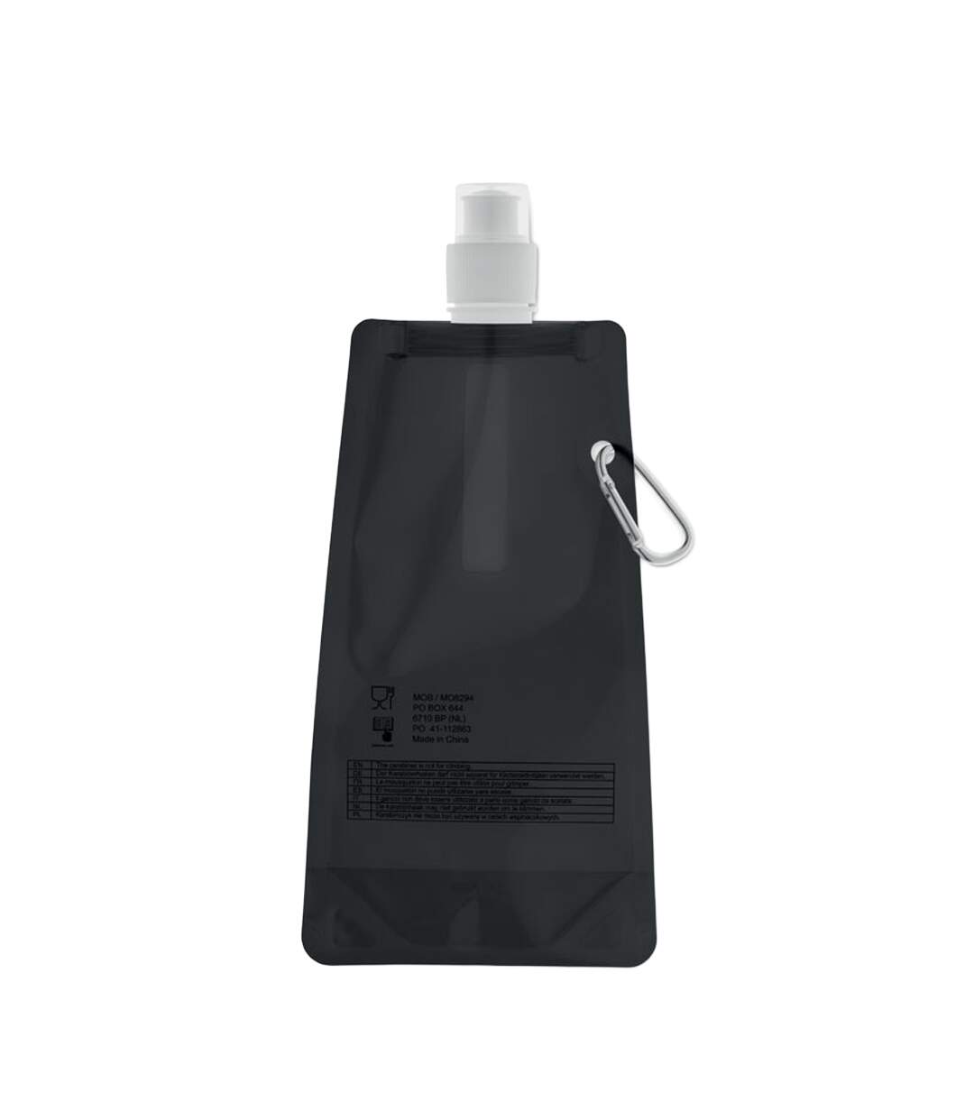 Gates plain foldable 480ml water bottle one size black MidOcean-2