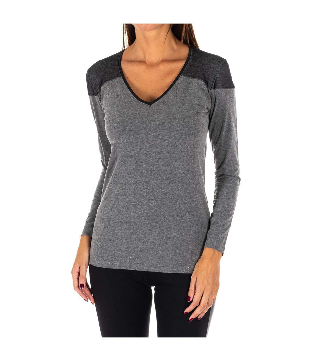 Women's V-neck long sleeve outdoor t-shirt DB756-1