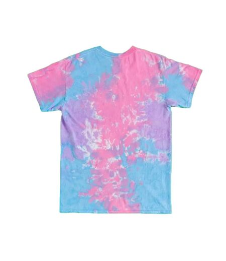 Unisex Adult Tie Dye Logo T-shirt Pink Blue Jurassic Park
