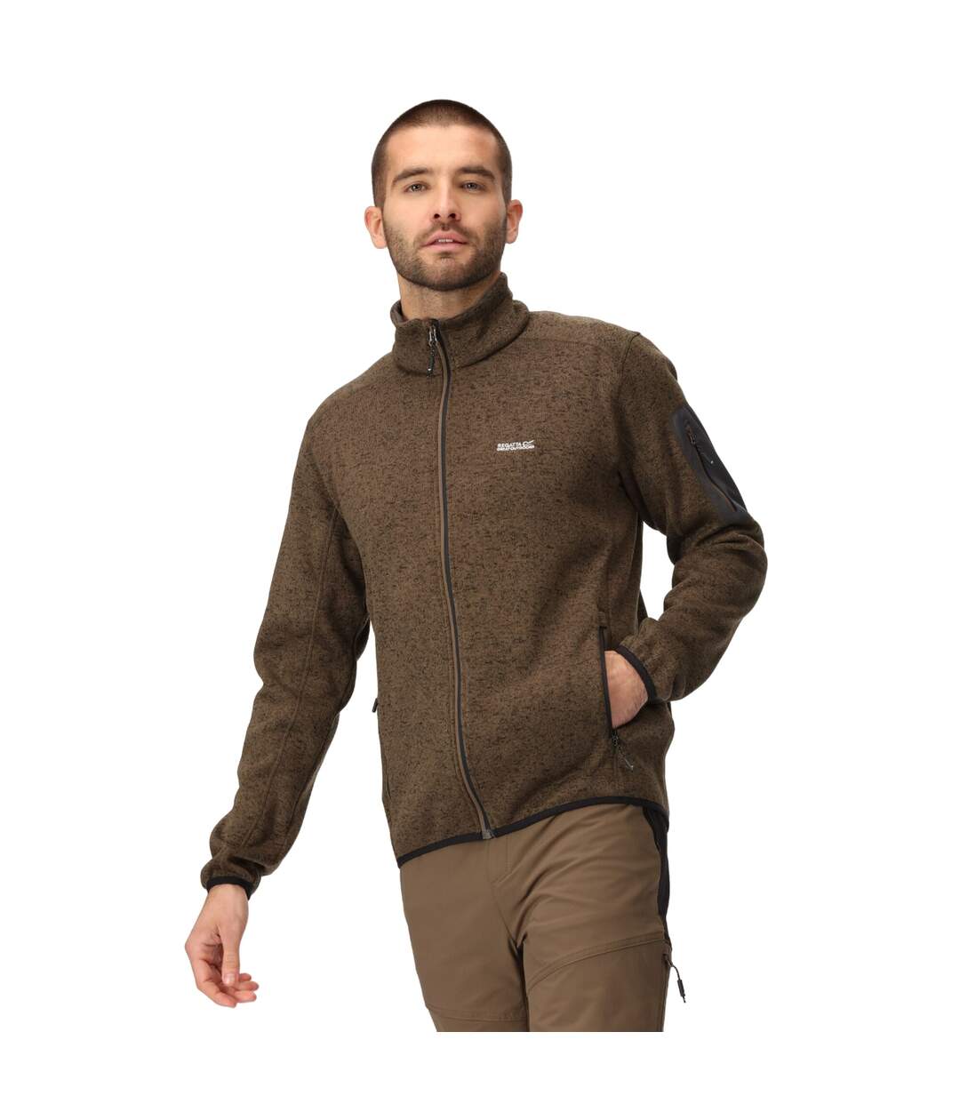 Mens Newhill Marl Full Zip Fleece Jacket Crocodile Regatta-4