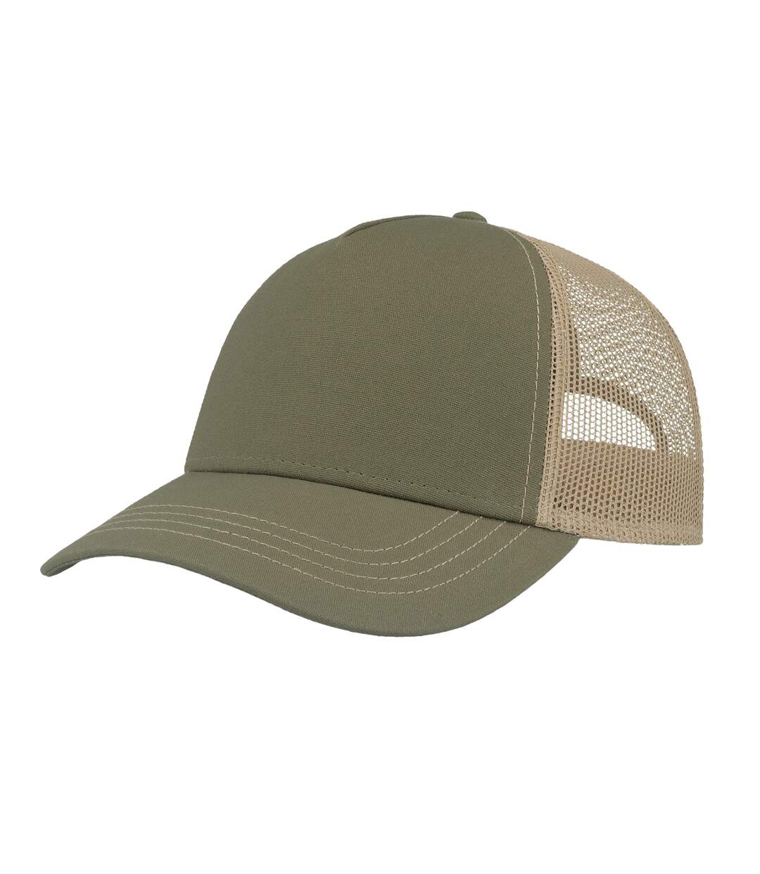 Casquette trucker rapper adulte vert sombre / kaki Atlantis-4