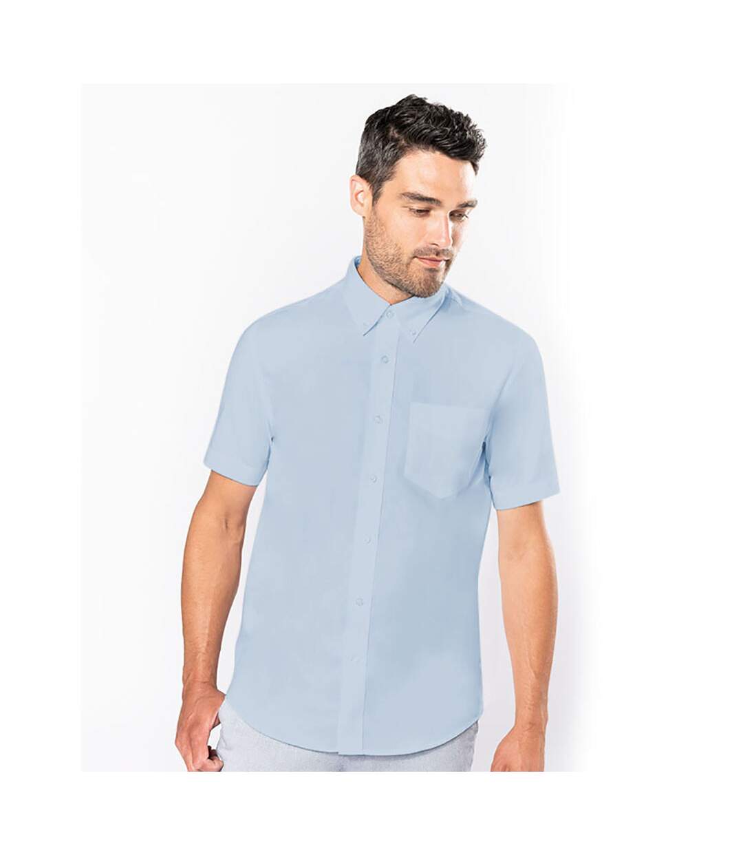 Chemise à manches courtes homme bleu oxford Kariban