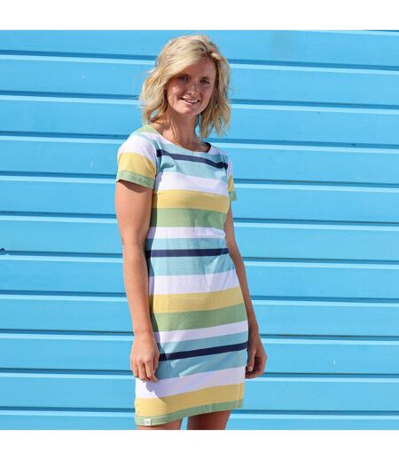 Robe T-shirt Motif/style Rayé Femme Vert Lazy Jacks