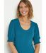 T-shirt faux uni col rond manches volantées-4