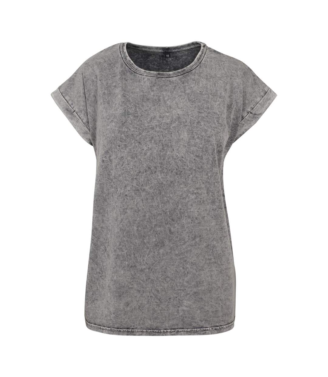 T-shirt Motif/style Délavé À L'acide Femme Gris Noir Build Your Brand-1
